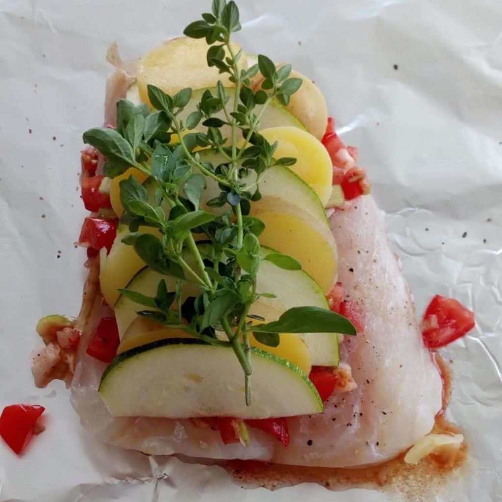 Kabeljauw in papillot