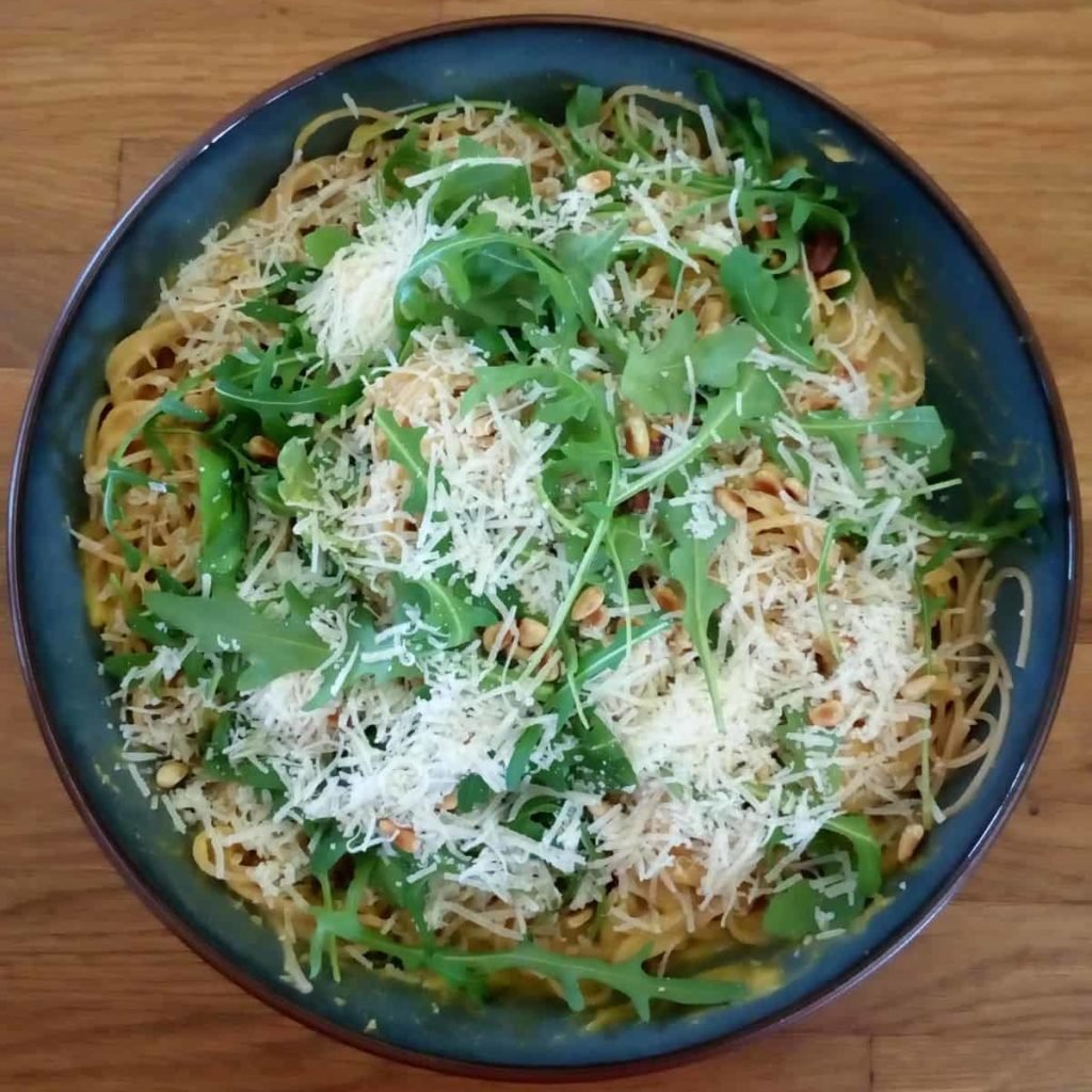 Pasta met pompoensaus
