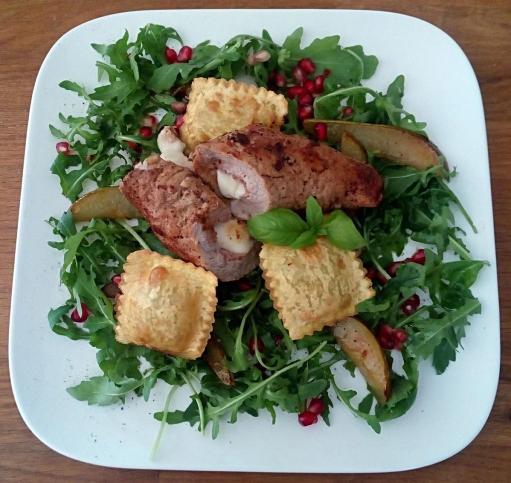 Salade met kalfsrolletje